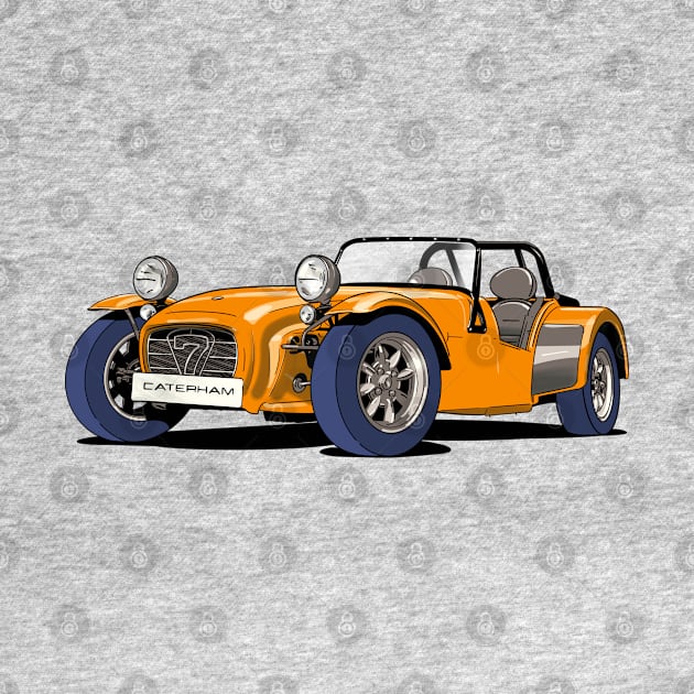 Caterham Seven in orange. by Webazoot